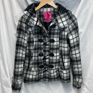 Children’s  “Pink Envelope” Black & White Peacoat - Size Medium